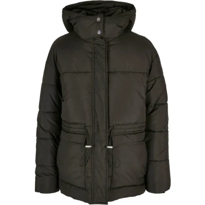 Image of Urban Classics Women&#039;s Ladies Waisted Puffer Jacket, black, XS