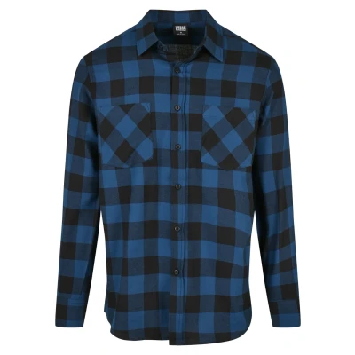 Image of Urban Classics Checked Flanell Shirt, Men&#039;s, Size: 3XL, Blue/black