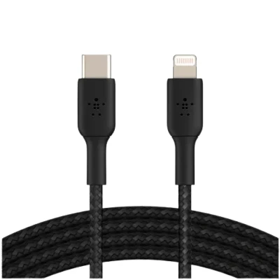 Image of Belkin Boost Charge Lightning USB C Braided Cable 2 Meters Black