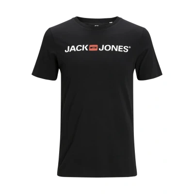 Image of JACK &amp; JONES Men&#039;s Jjecorp Logo Tee Ss Crew Neck Noos Ps T Shirt, 3XL, Black (Black Detail: Slim Fit), L