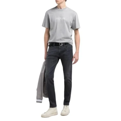 Image of Replay Men&#039;s Anbass Powerstretch Denim Jeans, 097 Dark Grey, 27W / 32L