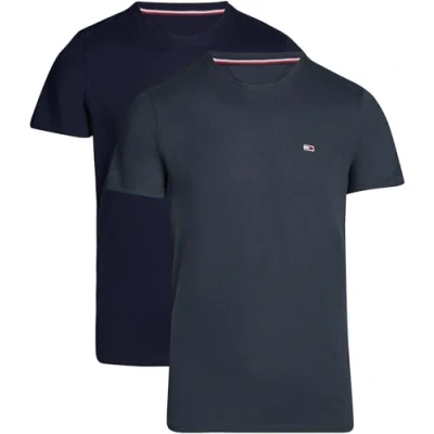Image of Tommy Jeans SLIM TEE 2 PACK Basic Tshirt, Men&#039;s, Size: 34, New charcoal/dark night navy