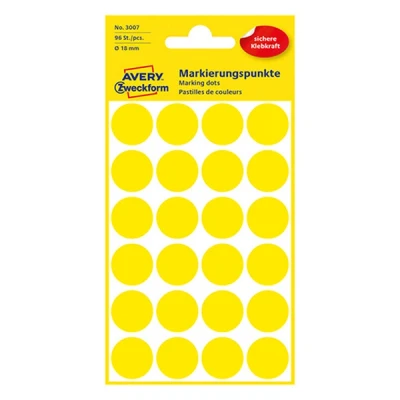 Image of Avery Colour Coding Dots 96 ø18mm Labels Yellow