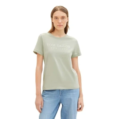 Image of TOM Tailor LOGO Print Tshirt, Women&#039;s, Size: XL, Desert green