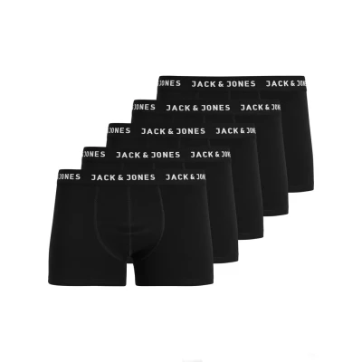 Image of Jack &amp; Jones Jachuey Trunks 5 PACK Trunks, Men&#039;s, Size: Large, Black