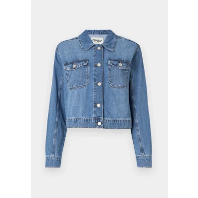 Image of ONLY Onllumi Jacket denim jacket, Women&#039;s, Size: XS, Medium blue