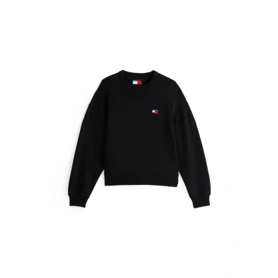 Image of Tommy Jeans Badge CREW Sweatshirt, Women&#039;s, Size: XXS, Black