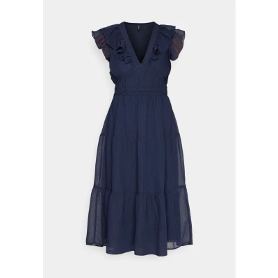 Image of Vero Moda Vmemilie Capsleeve CALF dress Cocktail / Party dress, Women&#039;s, Size: Small, Navy blazer