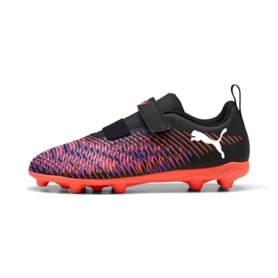 Image of Puma Future 8 PLAY FG/AG RB JR Unisex Moulded stud football boots for kids, Size: 1, Black/white/glowing red Synthetics