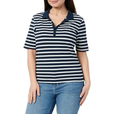 Image of Tommy Hilfiger Print Tshirt Dark night navy/ ecru, Women&#039;s, Size: Small, ecru