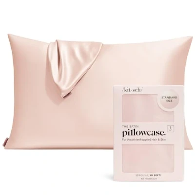 Image of Kitsch Satin Pillowcase (Various Colours) Blush