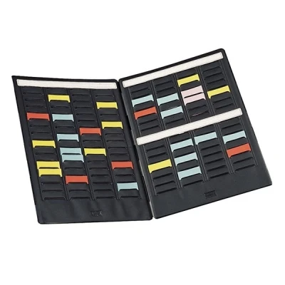 Image of Val Rex Mini Player Card Planner with Cover Flaps and 4 Strips of 17 Size 1.5 Panels