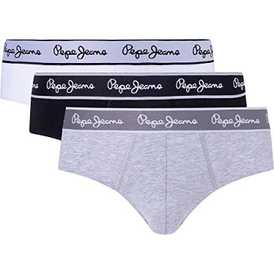 Image of Pepe Jeans Men&#039;s Briefs (Pack of 3), Grey (Grey Marl), XXL
