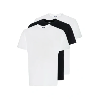 Image of Urban Classics Basic TEE PLUS SIZE 3 PACK Tshirt, Men&#039;s, Size: 3XL, White/white/black