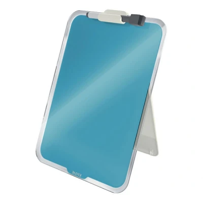 Image of Leitz Glass Dry Wipe Personal Desktop Easel Whiteboard, Cosy Range, Calm Blue, 39470061