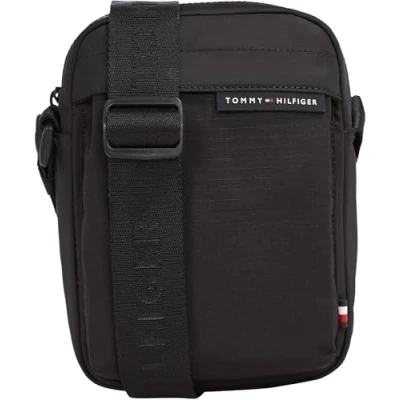 Image of Tommy Hilfiger Men’s Sporty Element Repreve Mini Reporter Bag, Black (Black), One Size