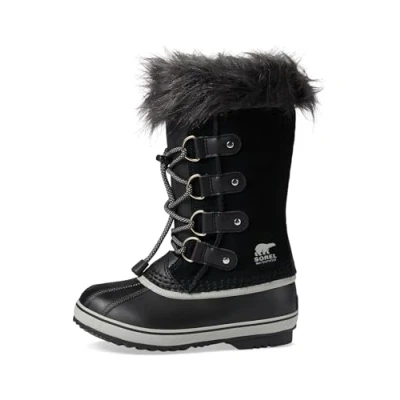 Image of Sorel Youth JOAN OF Arctic WP Unisex Winter boots for kids, Size: 5, Black/dove Leather/synthetics