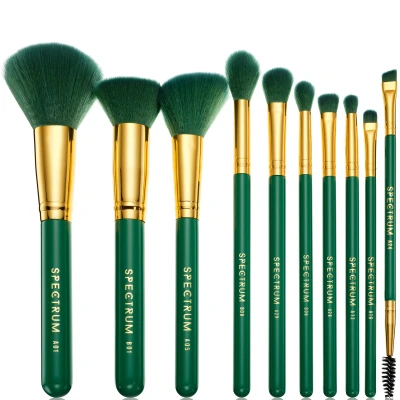 Image of Spectrum Malachite 10 Piece Green Makeup Brush Set