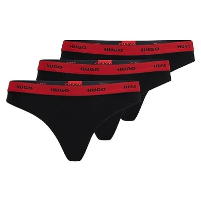 Image of HUGO Triplet 3 PACK Thong, Women&#039;s, Size: Medium, Black