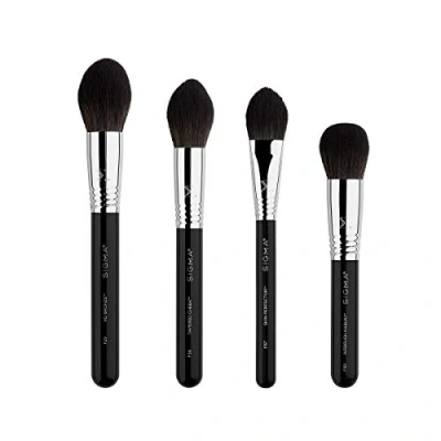 Image of Sigma Beauty Studio Brush Set 4 pc Face Makeup Brushes for Foundation, Concealer, Bronzer &amp; More Vegan, Hypoallergenic, Synthetic