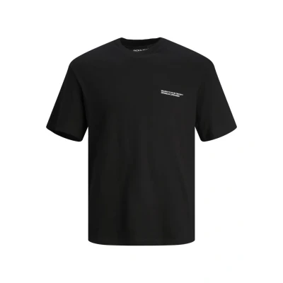 Image of Jack &amp; Jones Jorvesterbro SS CREW NECK NOOS Print Tshirt, Size: XL, Black