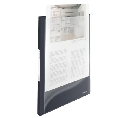 Image of Esselte A4 Panorama Display Book, 20 Pockets, 40 Sheet Capacity, Transparent Front Viewing Sheet, VIVIDA Black, Range, 624010