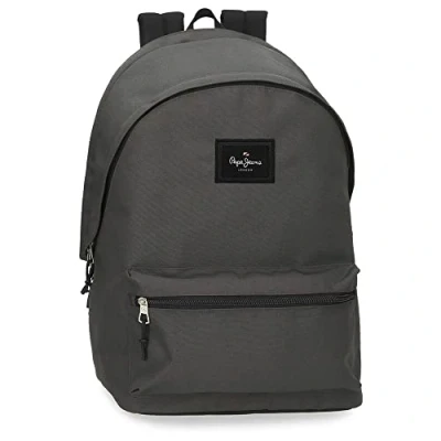 Image of Pepe Jeans Aris Laptop Backpack Double Compartment 15.6&quot; Grey 31x44x15 cm Polyester 20.46L, Grey, Compartment,