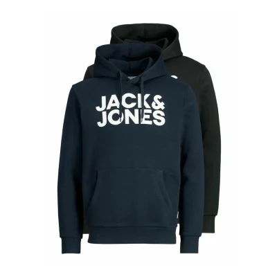 Image of Jack &amp; Jones 2 PACK Hoodie, Men&#039;s, Size: Large, Black