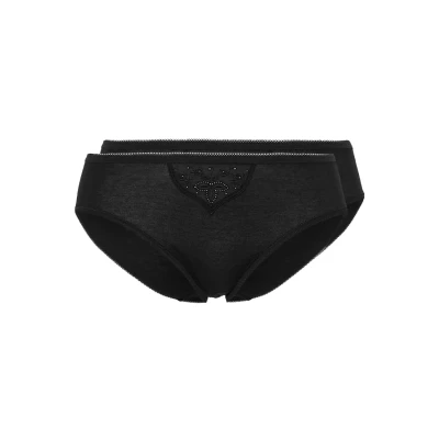 Image of Schiesser Cotton Essentials 2 PACK Briefs, Women&#039;s, Size: 12, Black