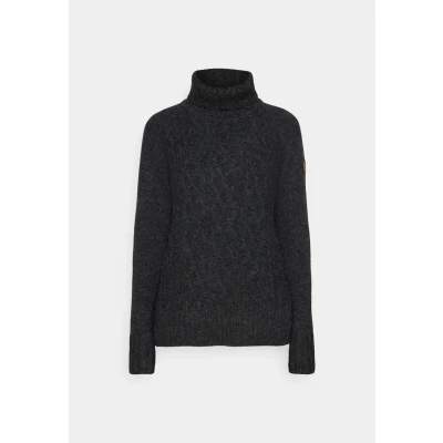 Image of Fjällräven ÖVIK Cable Roller NECK Jumper, Women&#039;s, Size: Small, Dark grey