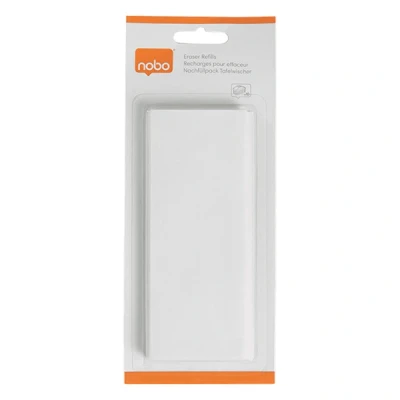 Image of Nobo Whiteboard Eraser Refill Pads, Pack of 10, Dry Wipe Surfaces, 1901434