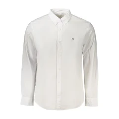 Image of Calvin Klein Jeans Solid Classic Shirt Shirt, Men&#039;s, Size: Small, Brilliant white