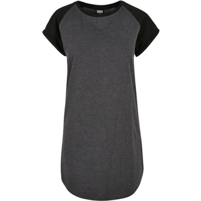 Image of Urban Classics Raglan TEE Jersey dress, Women&#039;s, Size: Medium, Charcoal black