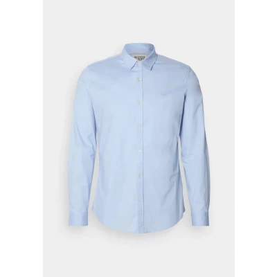 Image of Scotch &amp; Soda Men&#039;s Core Poplin Solid Shirt, Shirt Blue, L