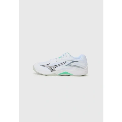 Image of Mizuno Lightning STAR Z7 Unisex Volleyball shoes for kids, Size: 4, White/black/frozen emerald