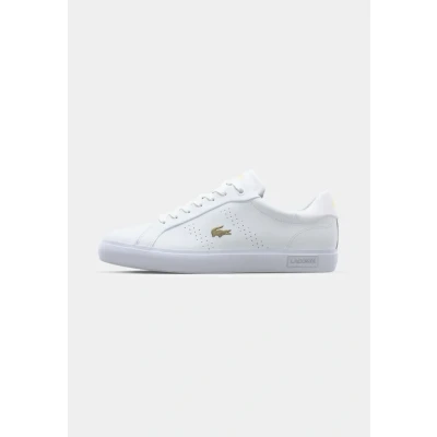 Image of Lacoste Powercourt 2.0 Trainers, Women&#039;s, Size: 6, White/gold Leather