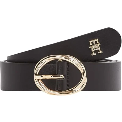 Image of Tommy Hilfiger Women’s 2.5 cm Chic Leather Belt, Black (Black), 95