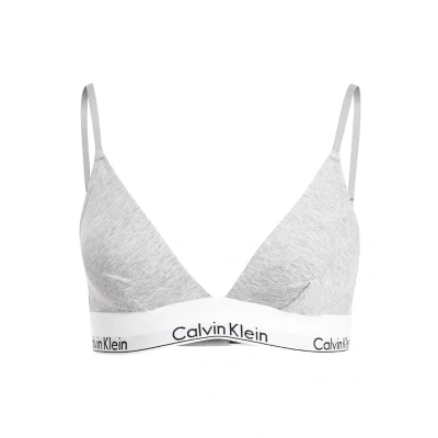 Image of Calvin Klein Underwear Unlined Exclusive Triangle bra, Women&#039;s, Size: Small, Grey heather