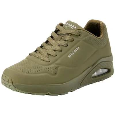 Image of Skechers Sport UNO Trainers, Men&#039;s, Size: 8.5, Olive durabuck mesh Pu