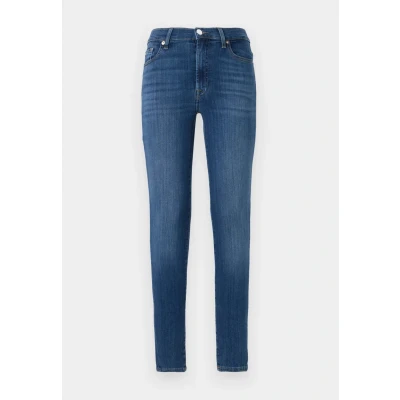 Image of 7 For All Mankind Women&#039;s Hw Skinny Jeans, Mid Blue Rl, 25W / 29L