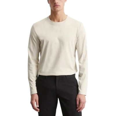 Image of Marc O&#039;Polo Long Sleeve CREW NECK ICON Chest Print sleeved top, Men&#039;s, Size: 3XL, Gray silk