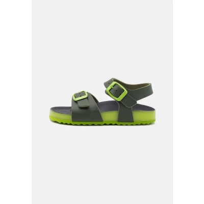 Image of Geox Ghita BOY Sandals for kids, Size: 9K, Dark green/lime High quality imitation leather