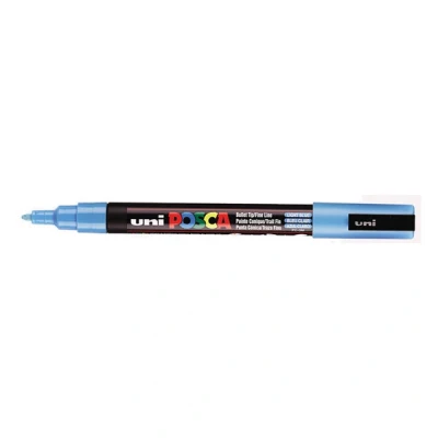 Image of 1 x Uni Posca PC 3M Paint Glass Window Marker Pen Fine Bullet Tip 1.3mm Light Blue