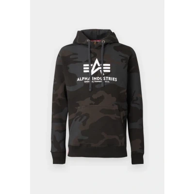 Image of Alpha Industries Basic CAMO Hoodie, Men&#039;s, Size: Small, Black