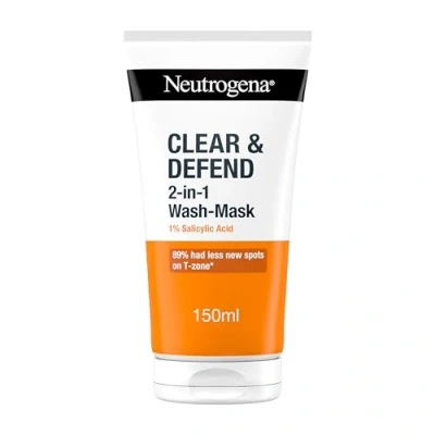 Image of Neutrogena Clear and Defend 2 in 1 Wash Mask 150ml