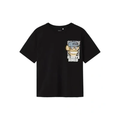 Image of Name it Bored APE Print Tshirt for kids, Size: 11 12y, Black