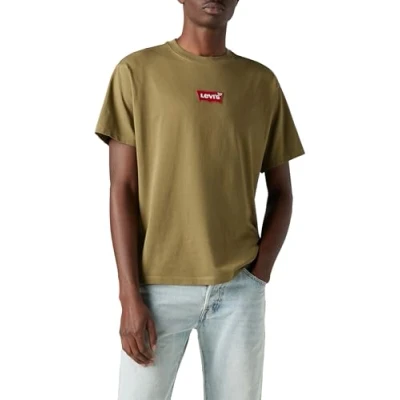 Image of Levi&#039;s Vintage FIT Graphic TEE Print Tshirt, Men&#039;s, Size: Small, Batwing badge burnt olive