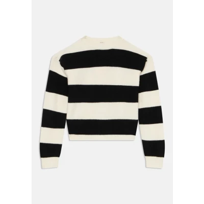 Image of ONLY Girls Kogfranca Short Stripe Jumper for kids, Size: 11 12y, Night sky/cloud dancer