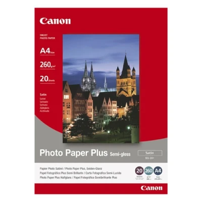 Image of Canon Inkjet Paper SG 201 A4 260 gsm White Semi Gloss (20 Sheets) 1 Pack of 20 Sheets