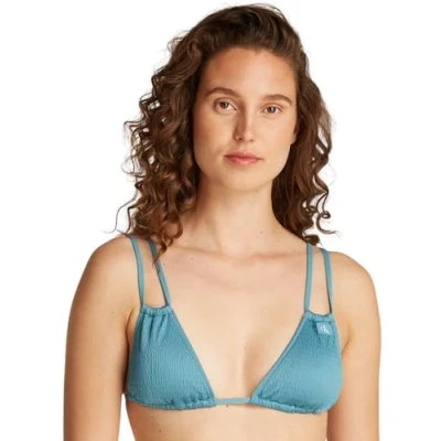 Image of Calvin Klein Swimwear Triangle Bikini top, Women&#039;s, Size: Small, Adriatic blue